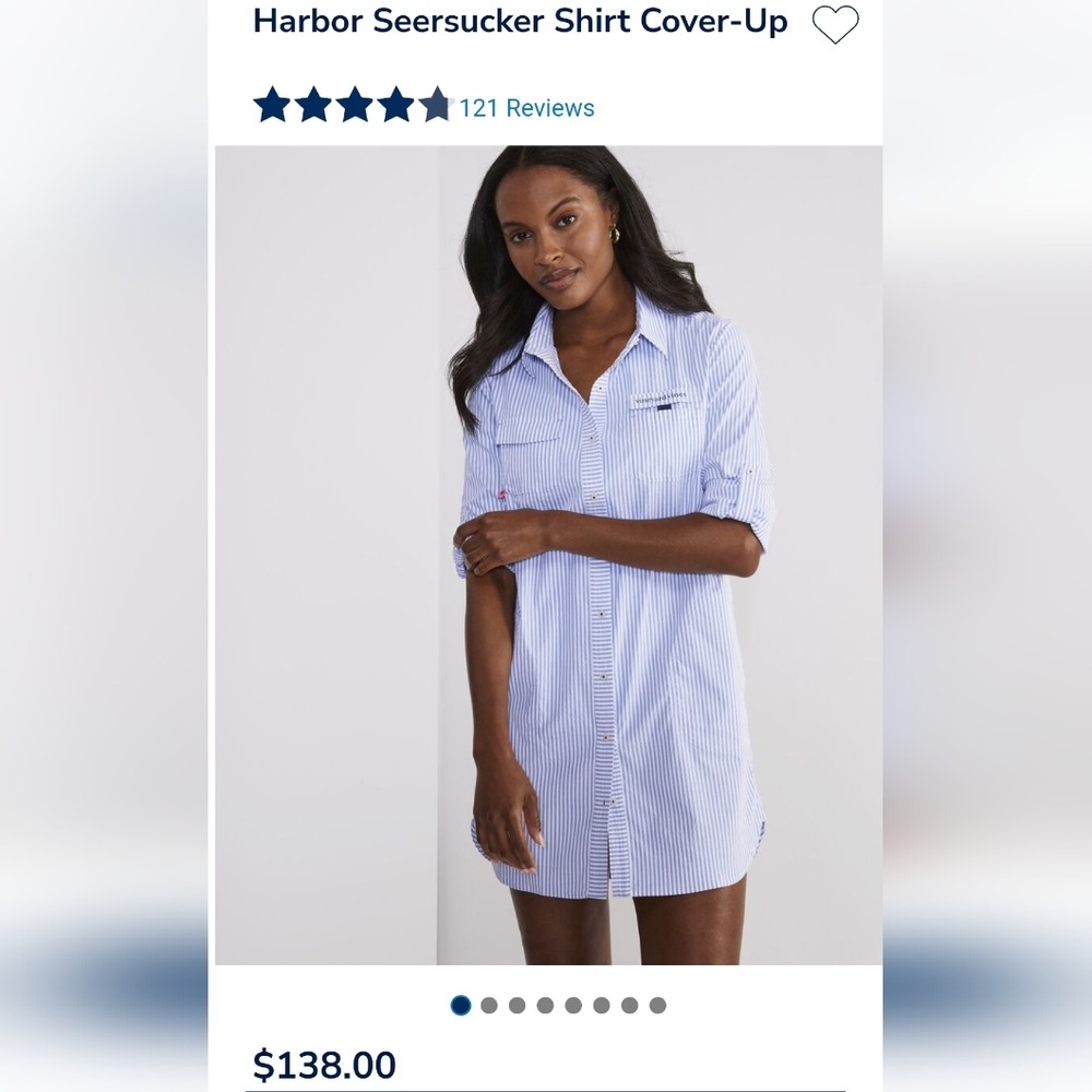 Vineyard Vines Women's Harbor blue Seersucker shirt coverup size 4